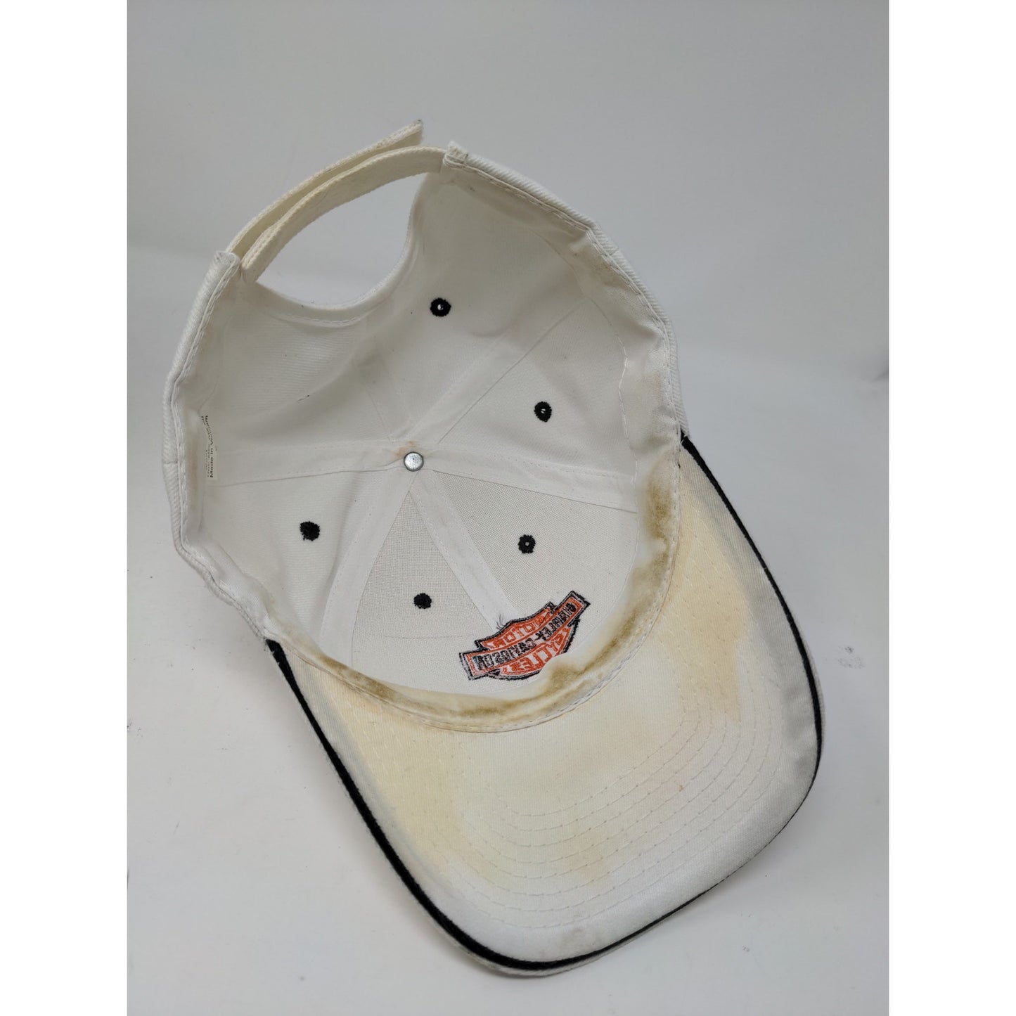 Harley Davidson Motorcycles Strapback Hat OSFA White Embroidered Logo SEE DESC