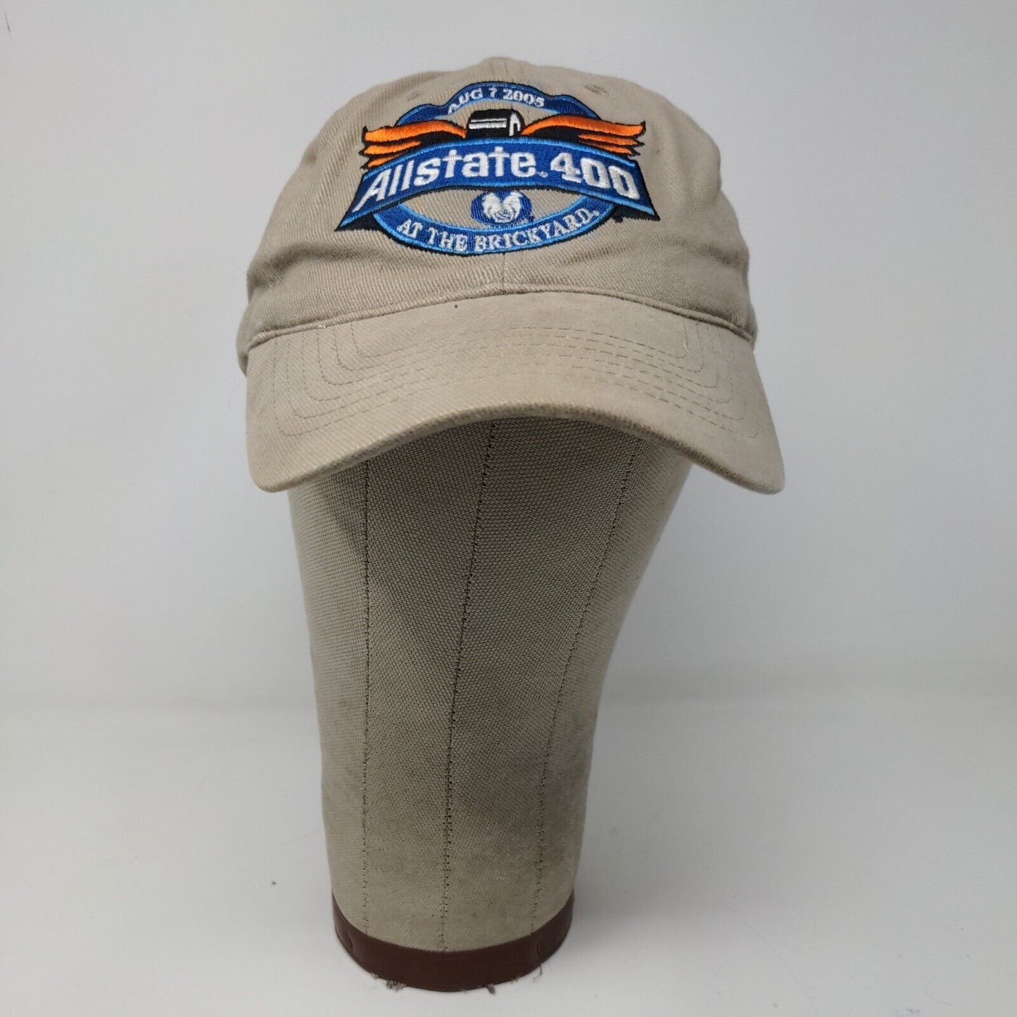 Allstate 400 at the Brickyard Slideback Hat Beige Adjustable Embroidered 2005