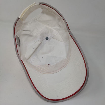 Nike Men's Strapback Hat White Red OSFA Embroidered Swoosh Vintage Gray Tag