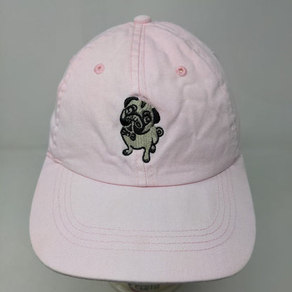 City Hunter USA Women's Slideback Hat Pink Adjustable Embroidered Pug Logo