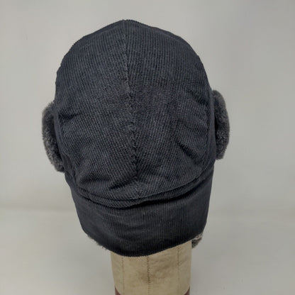KBEthos Men's Trapper Hat Black One Size Ear Flaps Vegan Fur Trim