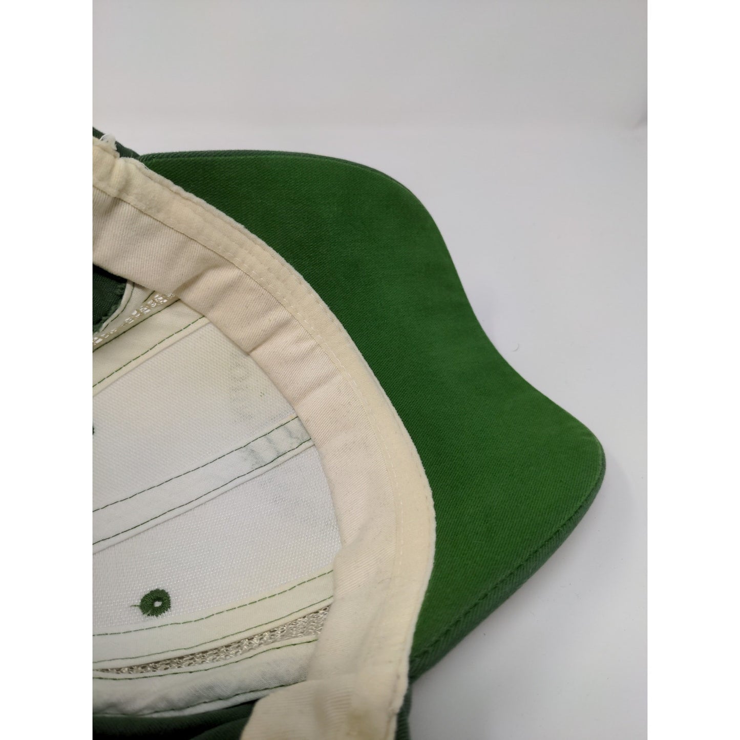 Retro John Deere Moline Ill Fitted Hat Green White Perfect Fit OSFM