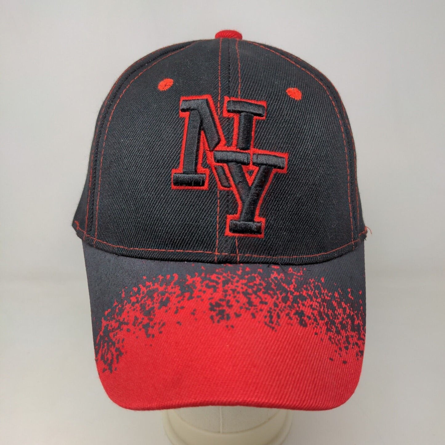 Unbranded Men's Strapback Hat Black Red Embroidered New York Logo