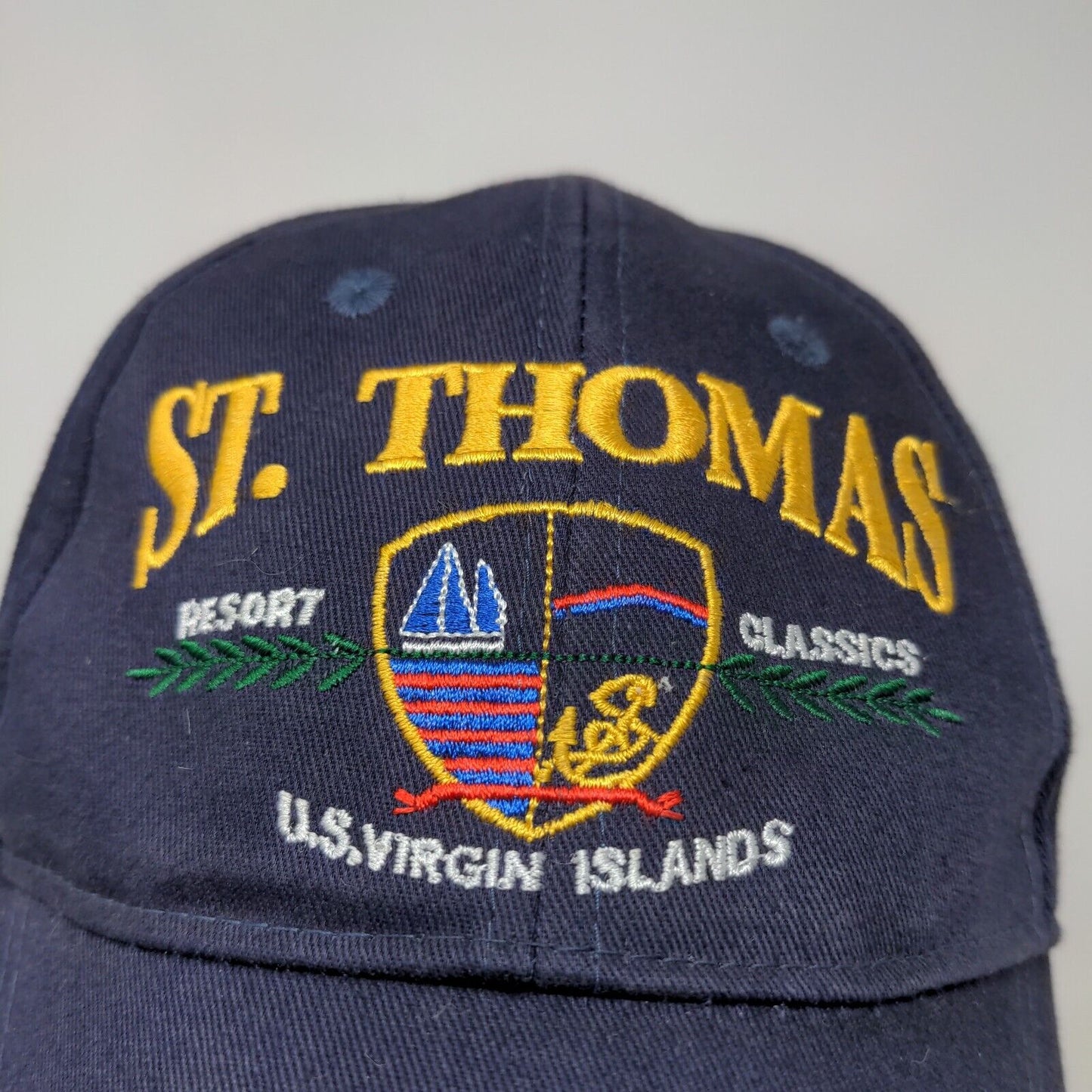 Captain's Corner Men's St. Thomas U.S. Virgin Islands Strapback Hat Blue 58CM