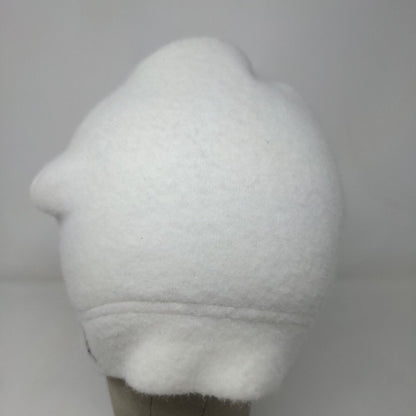 Unbranded Men's Knit Beanie Hat White Acrylic Vintage Made USA Turtle Logo