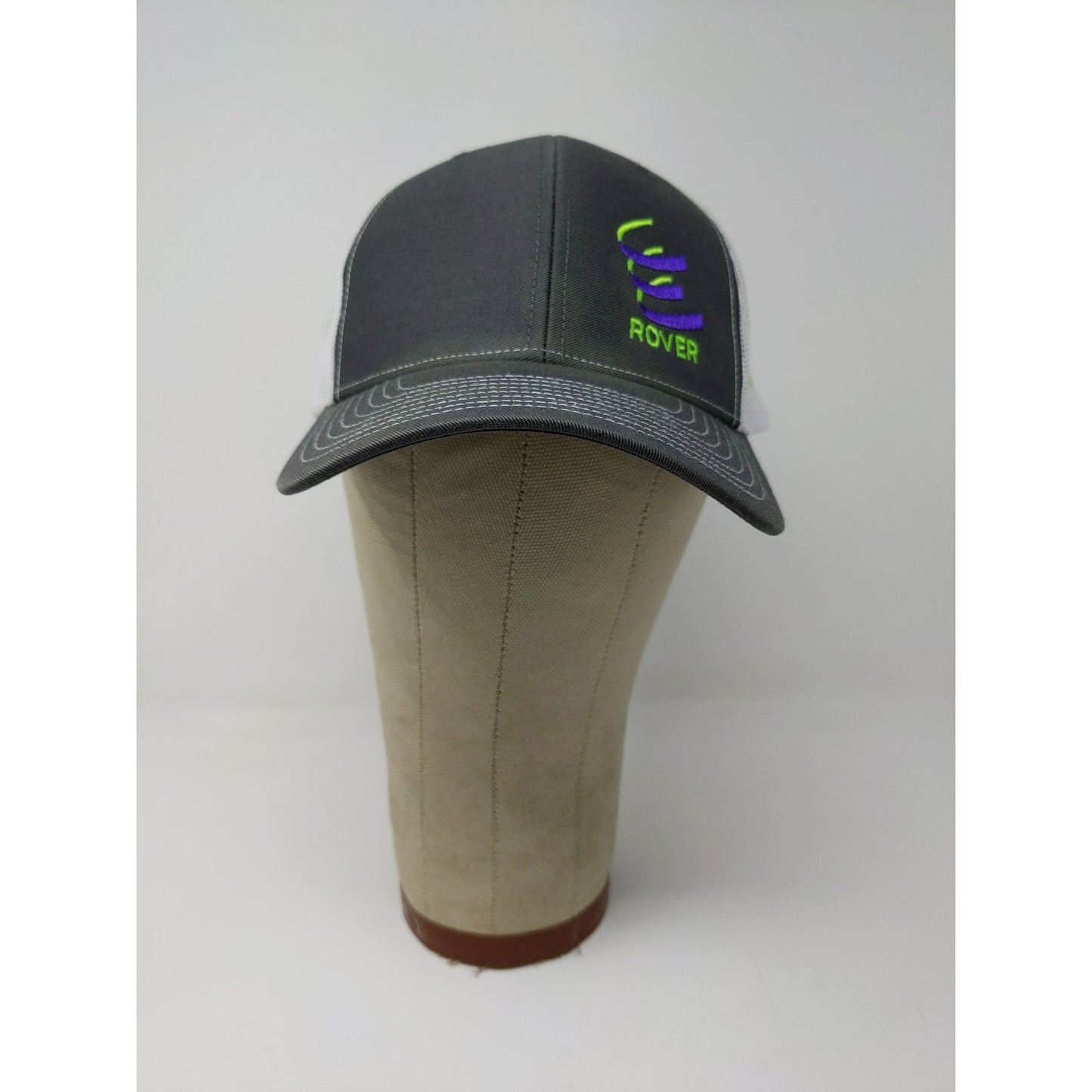 Richardson Mesh Back Snapback Hat Embroidered Rover Logo Gray White Dual 42"
