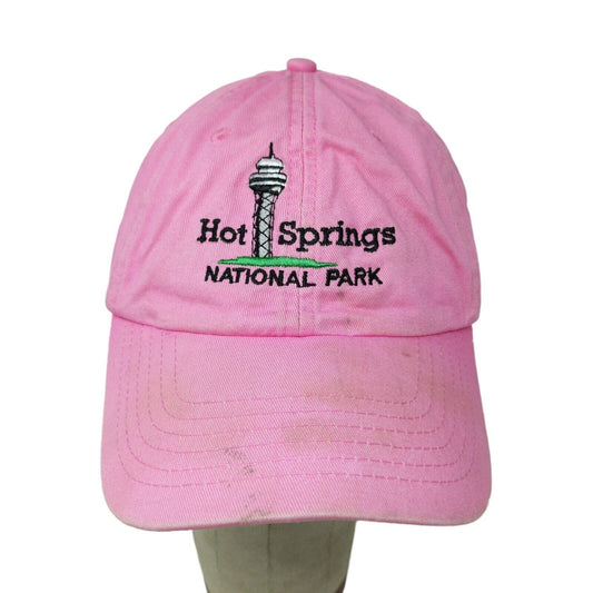 Hot Springs National Park Pink Strapback Baseball Hat Cap Adjustable Hook Loop