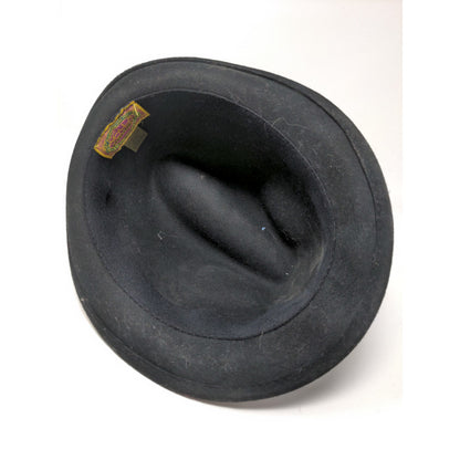 Scala Collezione 100% Wool Fedora Hat OS Black Gem Fabric Flower Accent