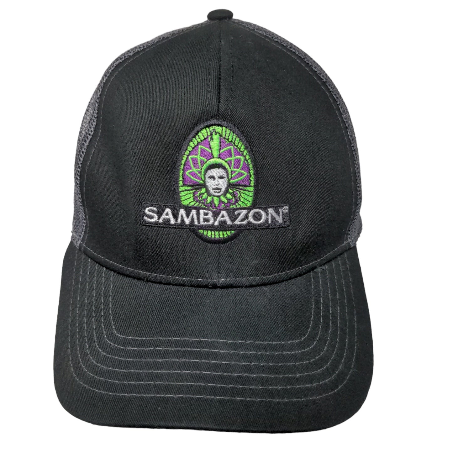 Sambazon Men's Snapback Mesh Back Hat Black OSFM Embroidered Logo