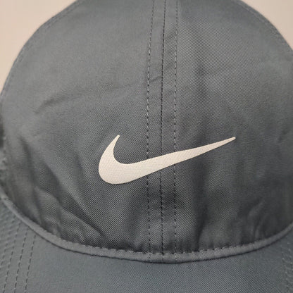 Nike Dri Fit Featherlight Men's Strapback Hat Gray OSFM Embroidered Logo