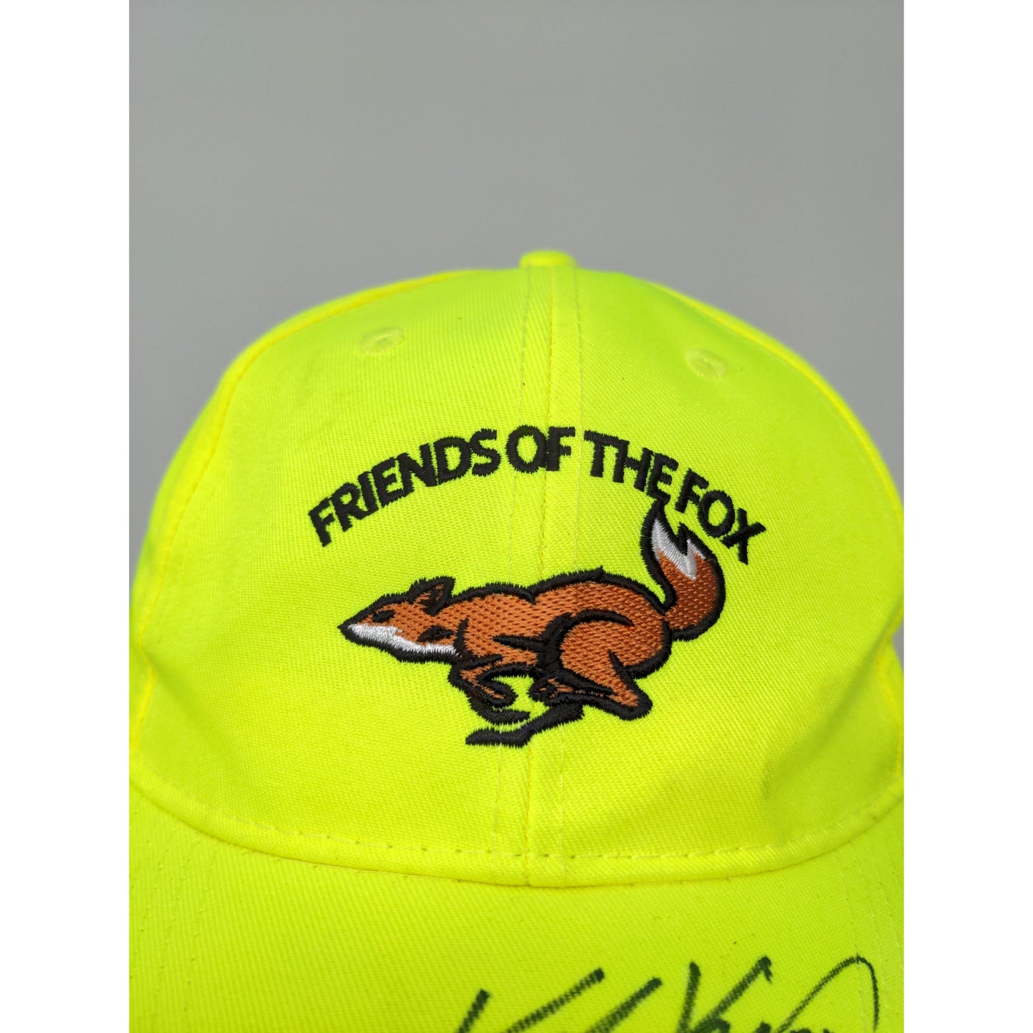 Autographed Friends of the Fox Hat Embroidered Strapback Yellow 2 Signatures