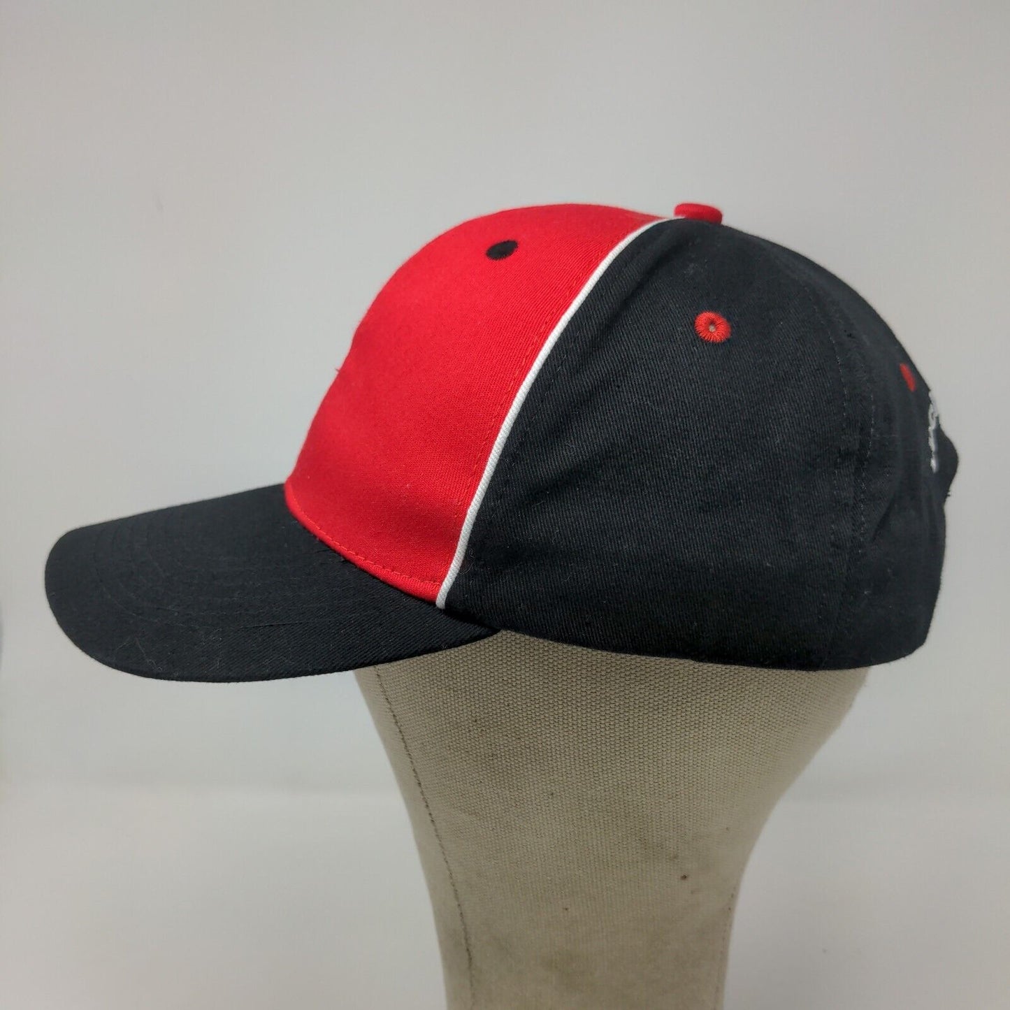 Lucas Oil Men's Snapback Hat Black Red Adjustable Embroidered Logo
