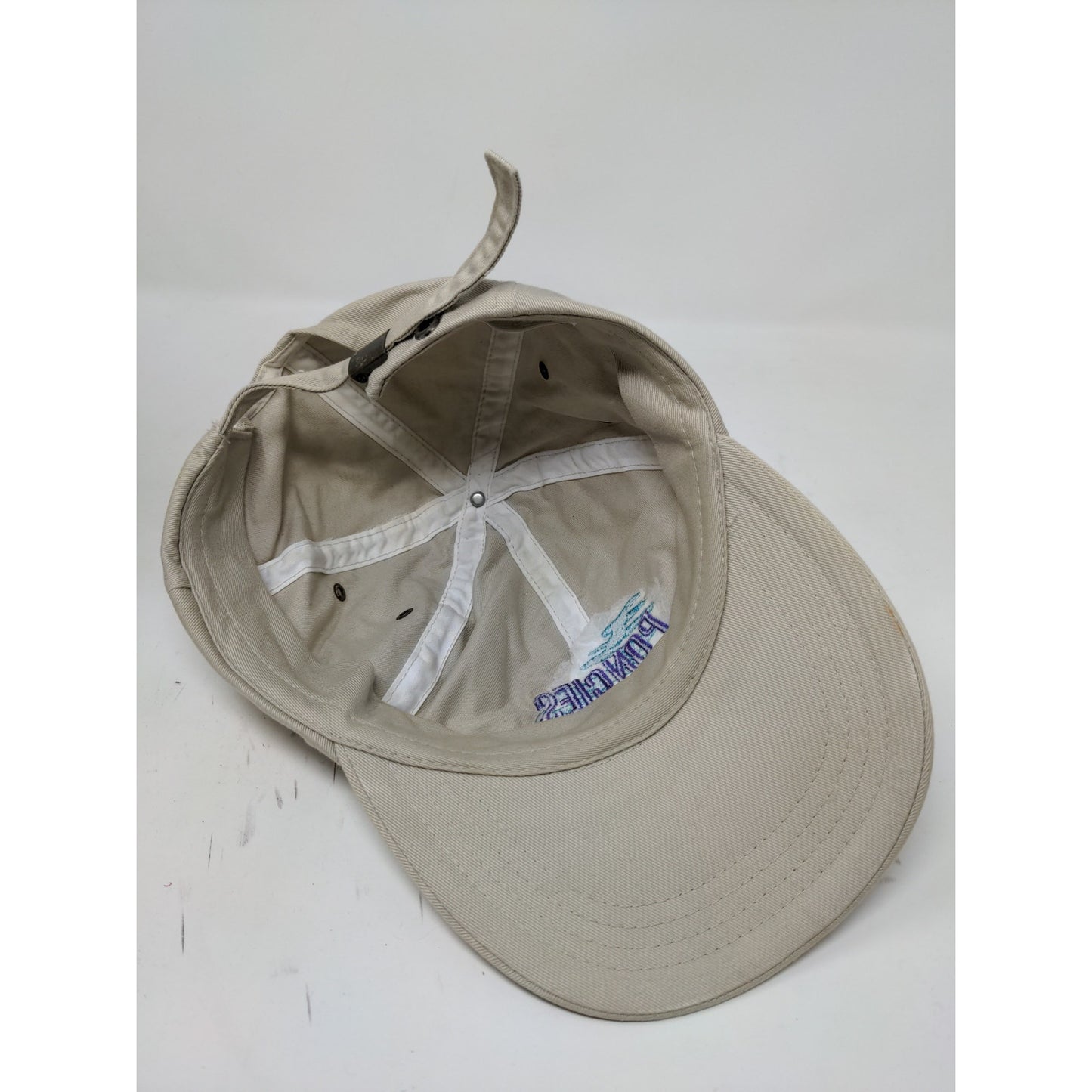 Poncies Water Sports Slideback Hat Tan Beige Embroidered Logo