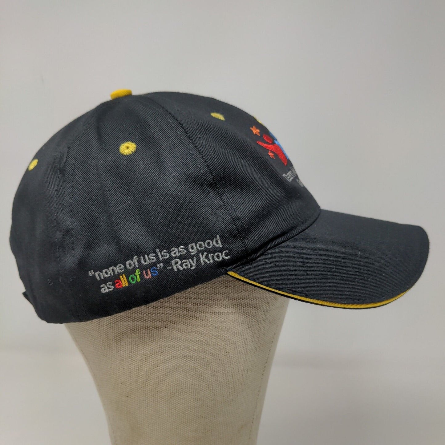 Team Mcdonald's Men's Strapback Hat Black Adjustable Embroidered Logo