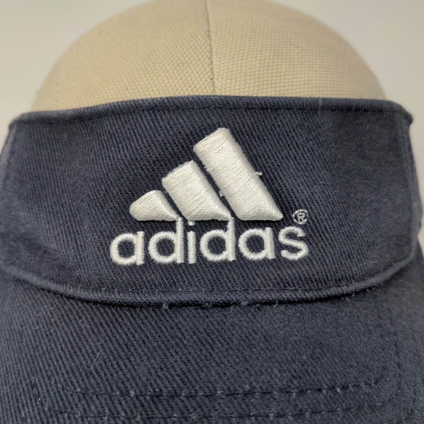 Adidas Strapback Sun Visor Hat Cap Blue Adjustable Embroidered Logo