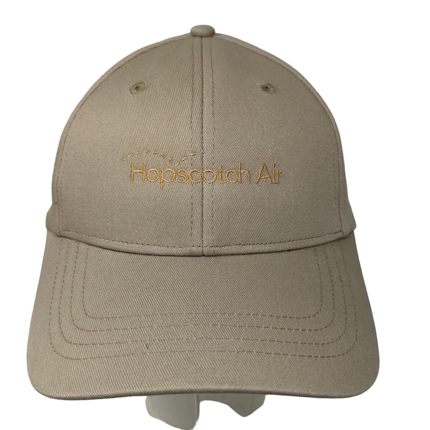 Lands' End Men's Strapback Hat Tan Size OS Embroidered Hopscotch Air Logo