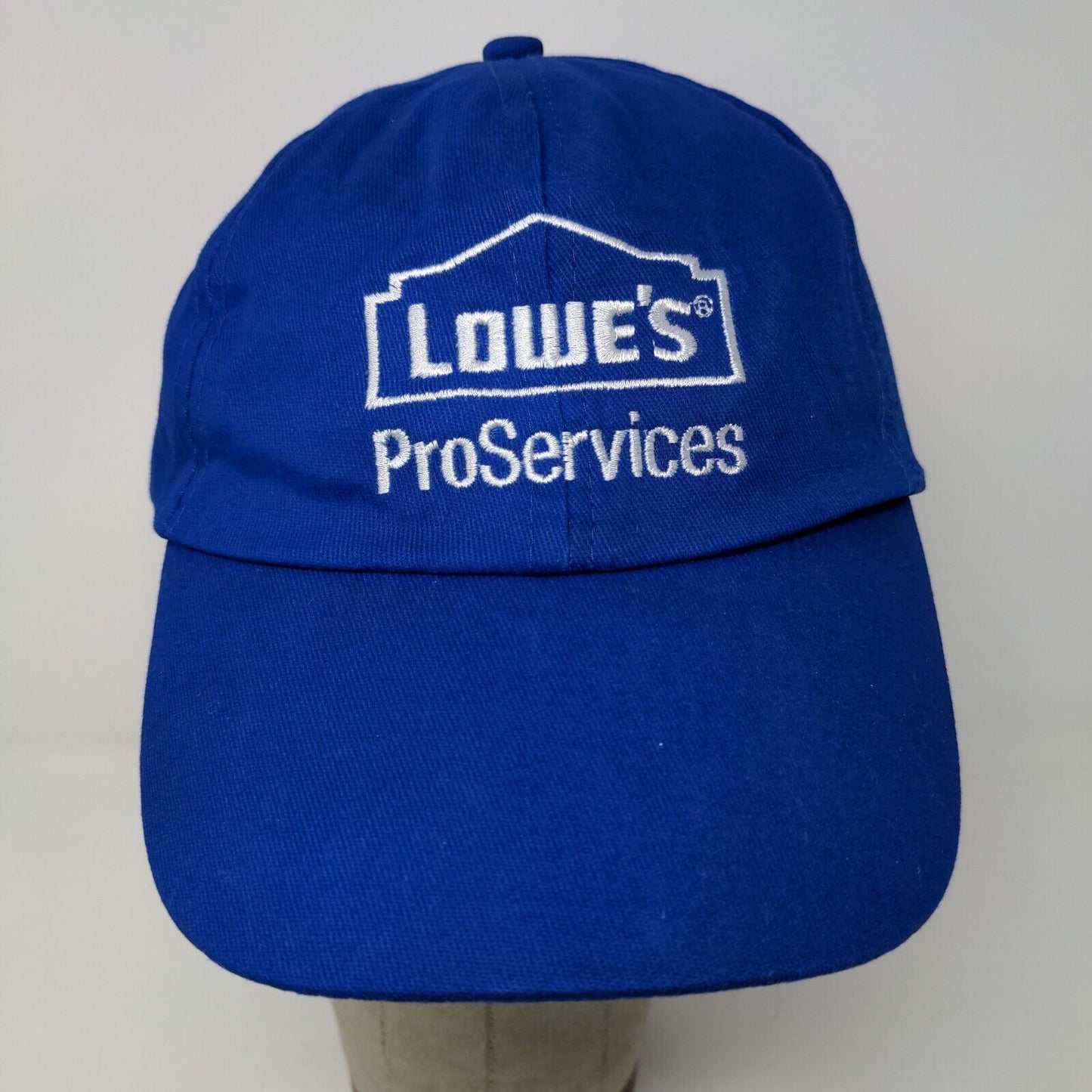 Lowes Pro Services Strapback Hat Blue Adjustable Embroidered Logo