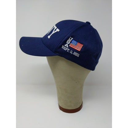 New York Fire Dept FDNY 9/11 Memorial Hat FlexFit Size S-M Blue Embroidered