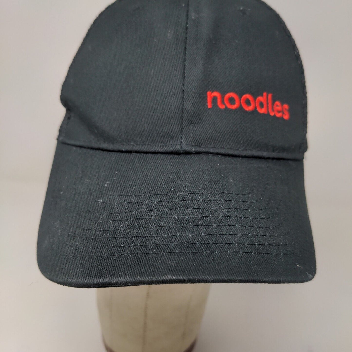 Unbranded Men's Strapback Mesh Back Hat Black OSFA Noodles Love Life Logo