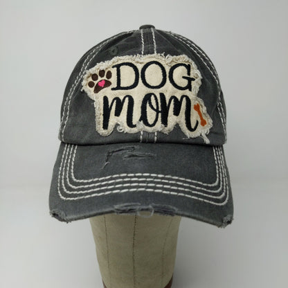 KBETHOS Dog Mom Strapback Hat Distressed Gray Embroidered Patch Logo