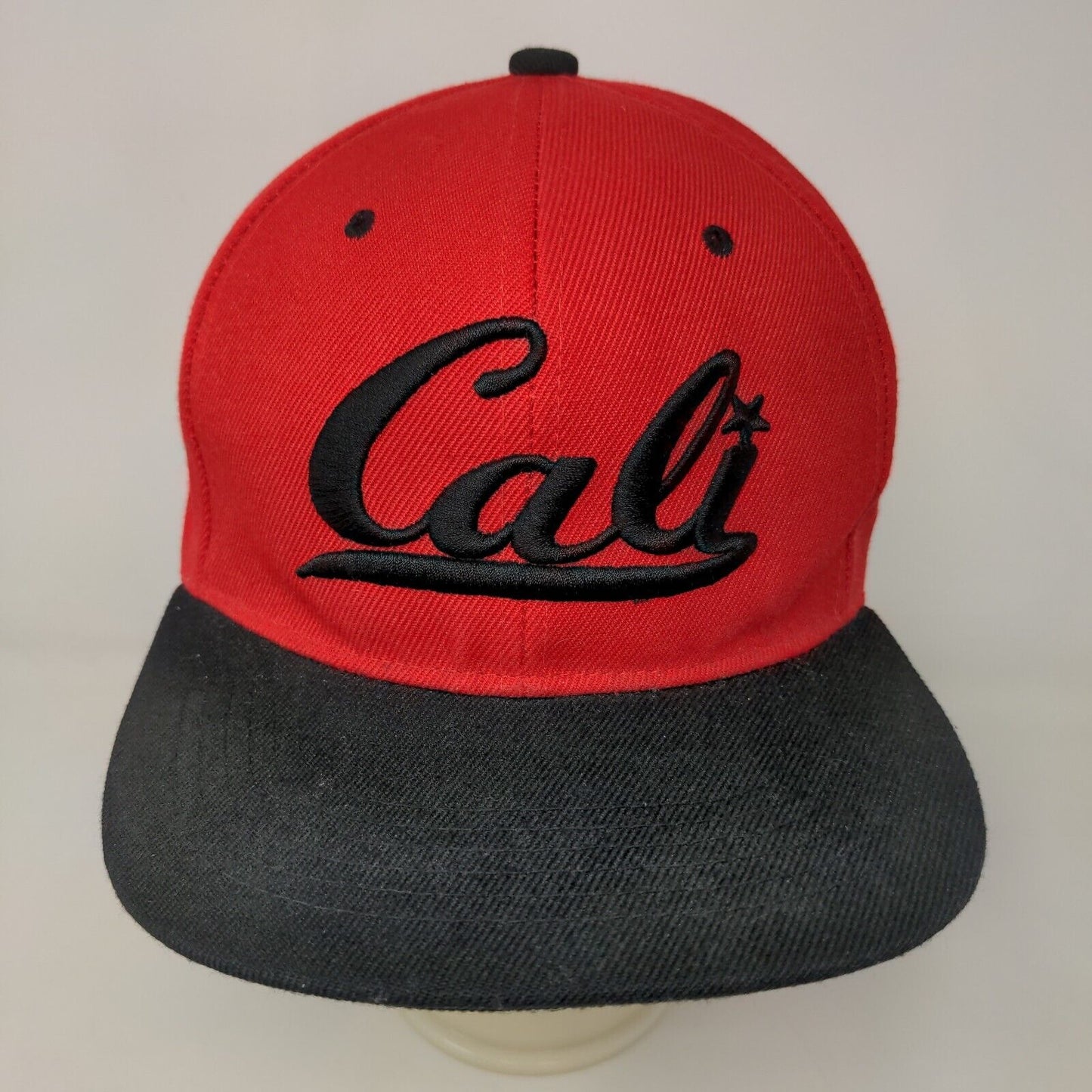 Golden Lion Men's Snapback Flat Bill Hat Red OSFA Embroidered California Logo