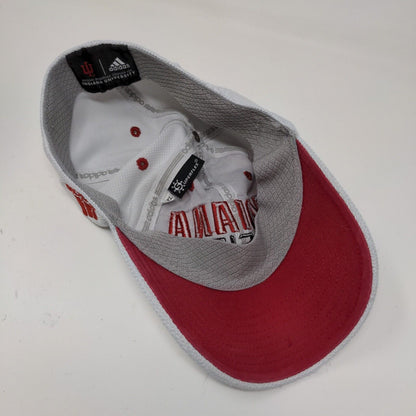 NCAA Indiana Hoosiers IU Fitted Adidas Baseball Hat White Embroidered Logo