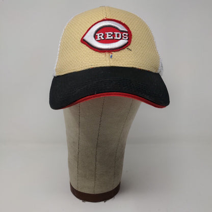 Cincinnati Reds MLB Snapback Mesh Back Hat Gold White Adjustable Montgomery Inn
