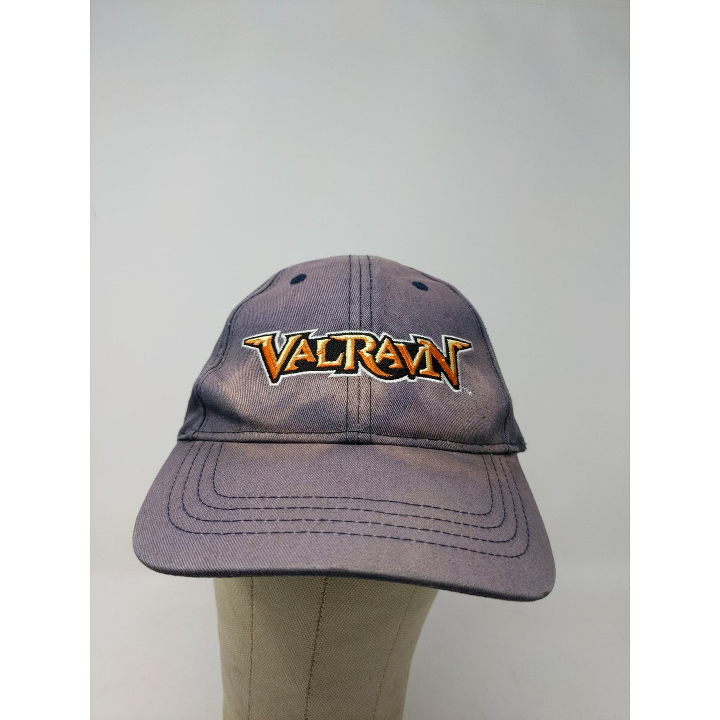 Cedar Point Valravn Rollercoaster Strapback Adjustable Hat Distressed Blue