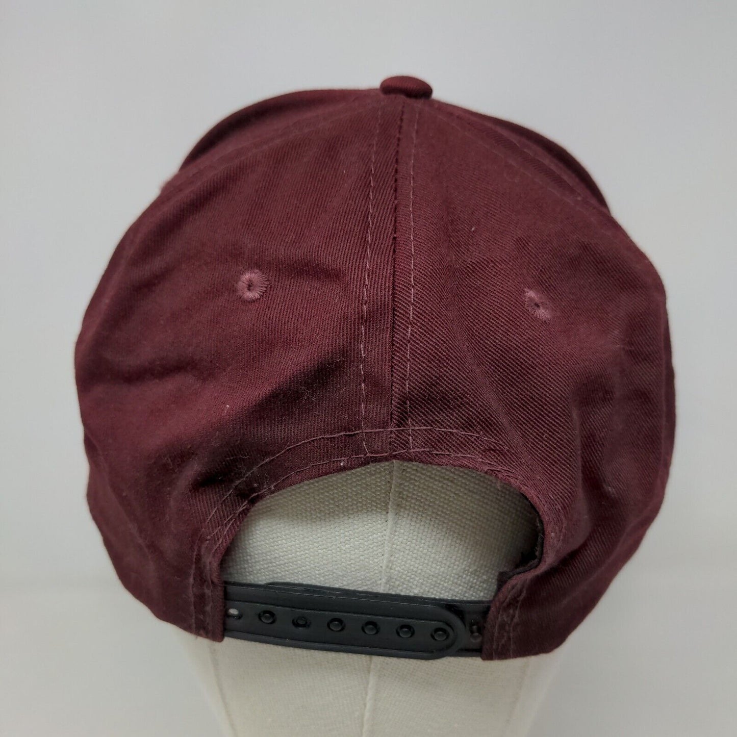 Unrivaled Supply Men's Snapback Hat Red Burgundy Patch Logo Vent Holes