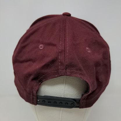 Unrivaled Supply Men's Snapback Hat Red Burgundy Patch Logo Vent Holes