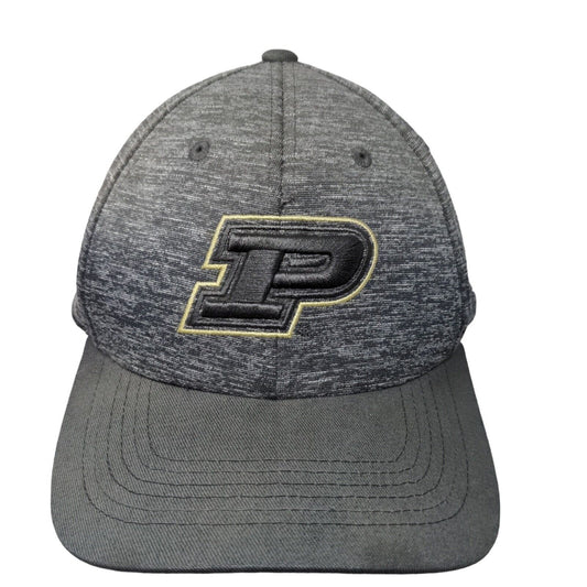 Main Gate Men's Strapback Hat Gray OSFM Purdue Boilermakers Embroidered Logo