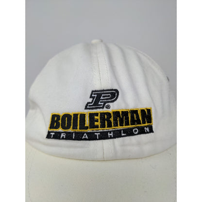 Purdue Boilerman Triathlon Slideback Hat White Cream Embroidered Logo