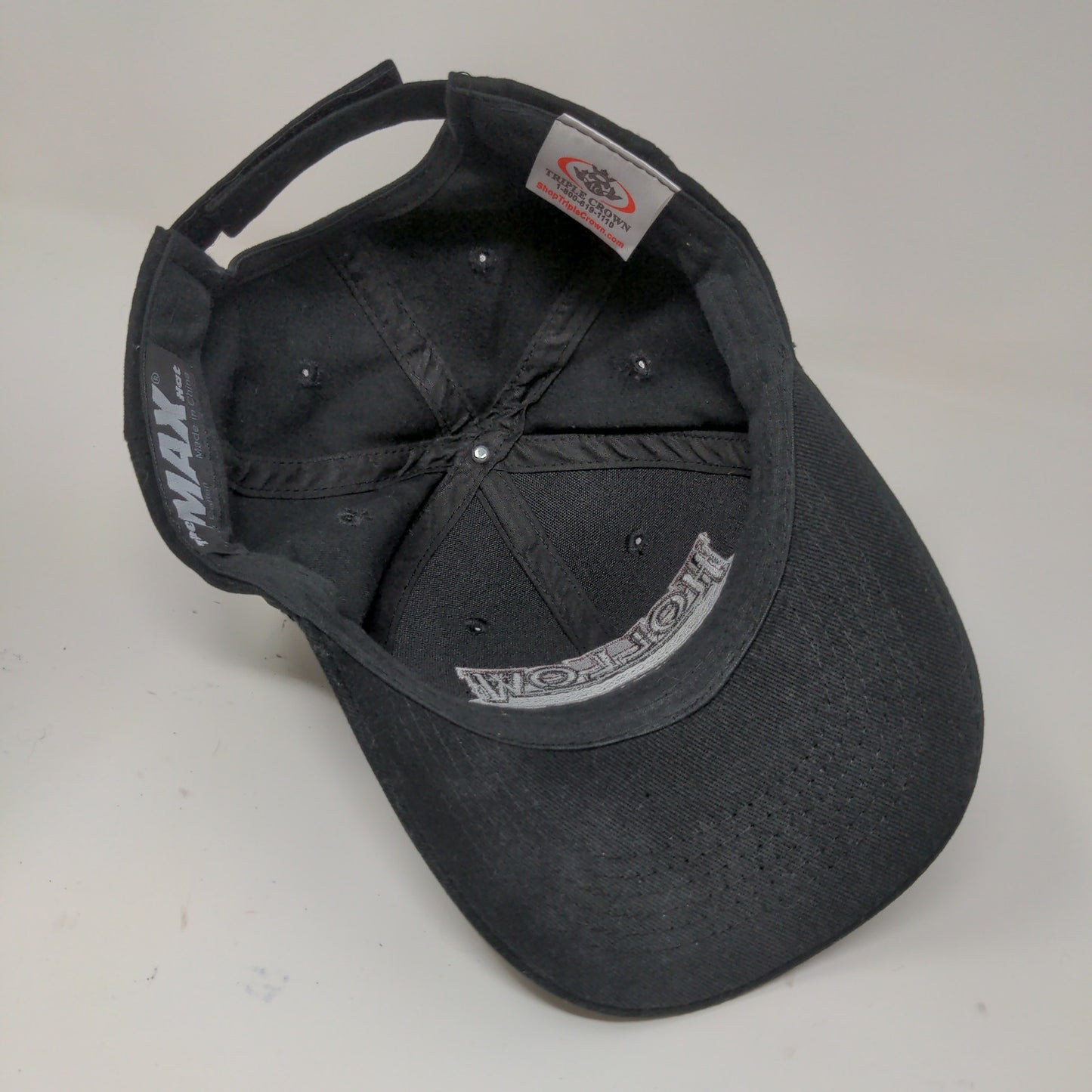 Hollow Contracting The Max Hat Strapback Cap OSFA Black Embroidered Logo