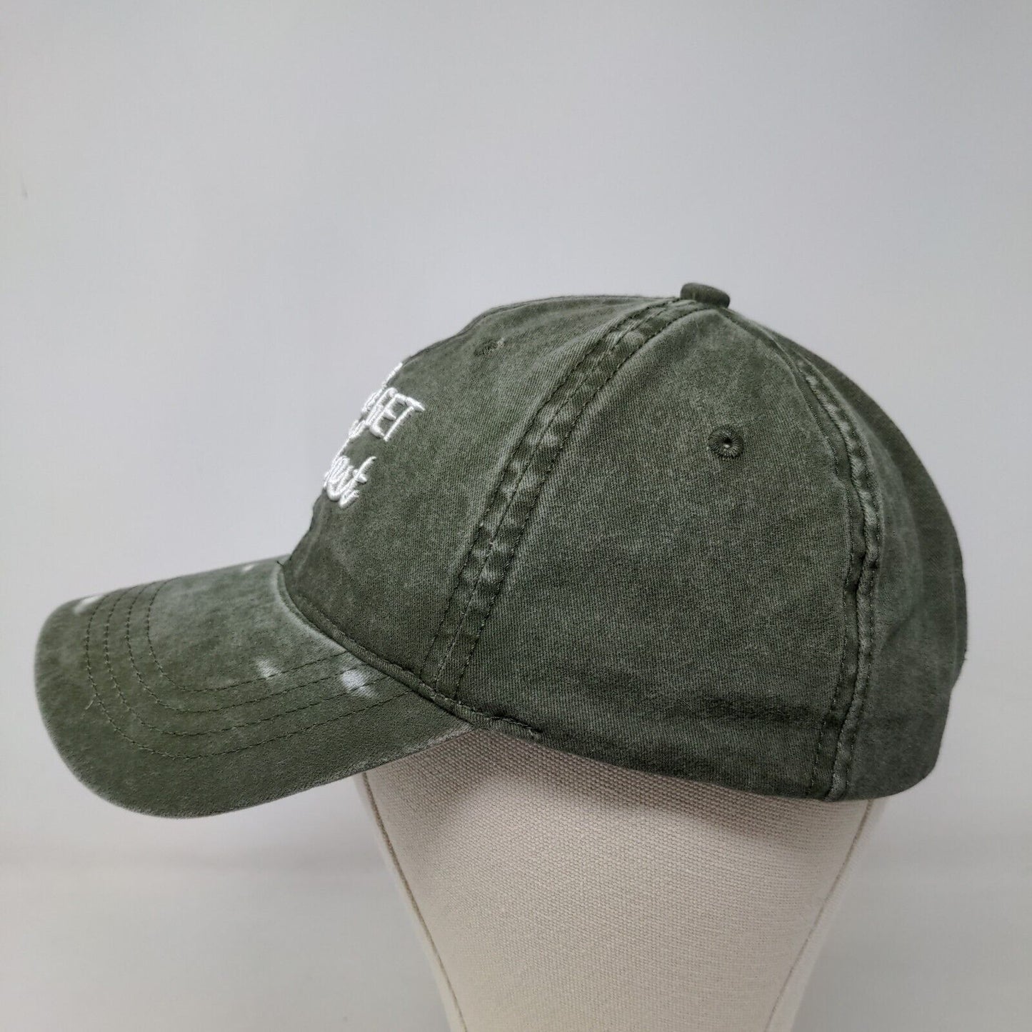 Unbranded Men's Slideback Hat Green Size OSFM Embroidered Logo Let's Get Lost!