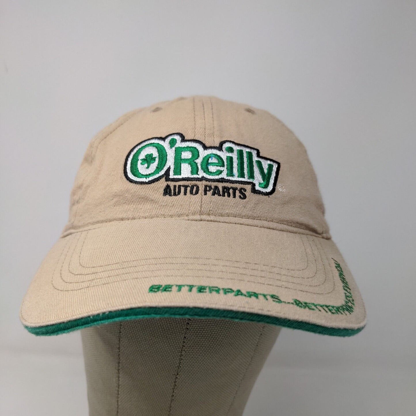 O'Reilly Auto Parts Men's Strapback Hat Tan Adjustable Embroidered Logo