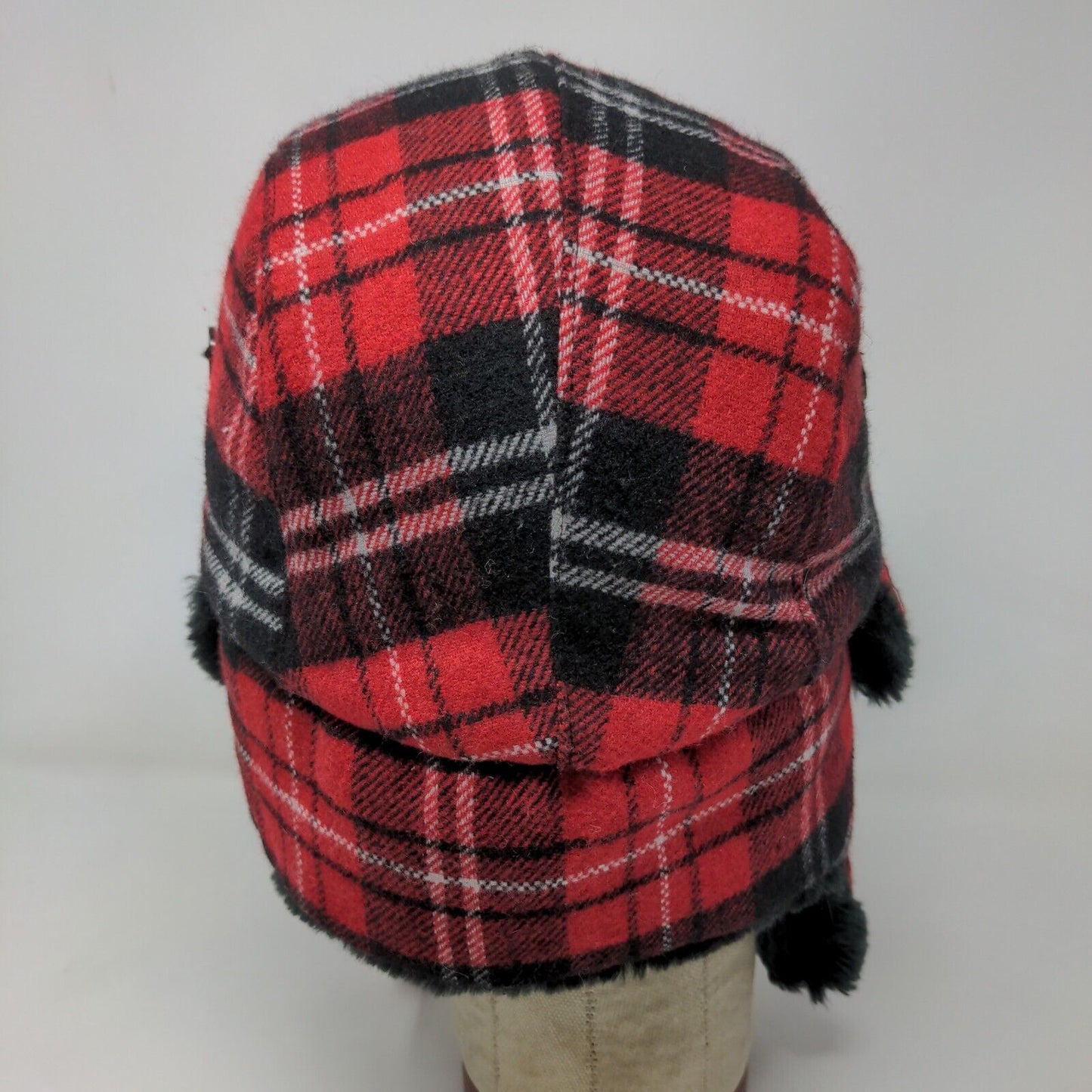 American Outdoors Men's Trapper Hat Red Plaid One Size Ear Flaps