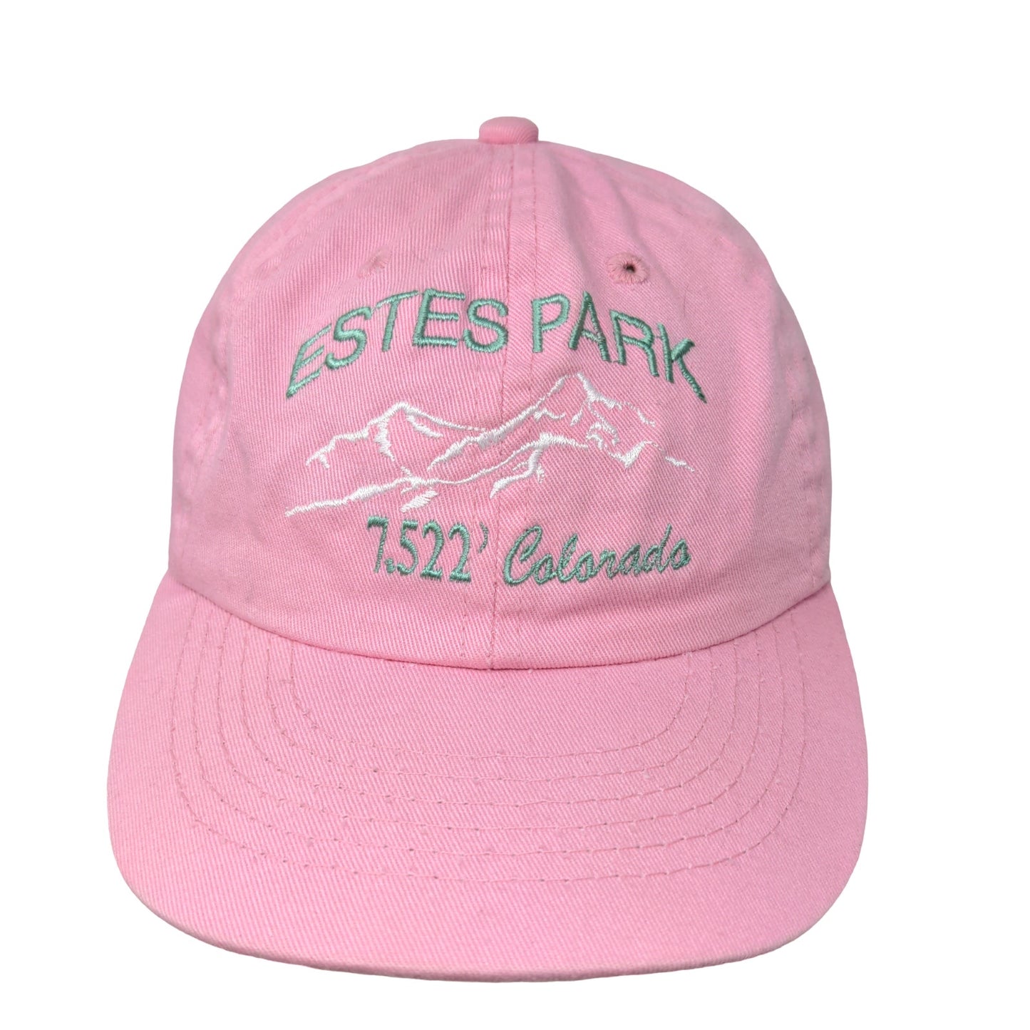 Estes Park Hat Colorado Men's Slideback Hat Pink OSFM Embroidered Logo