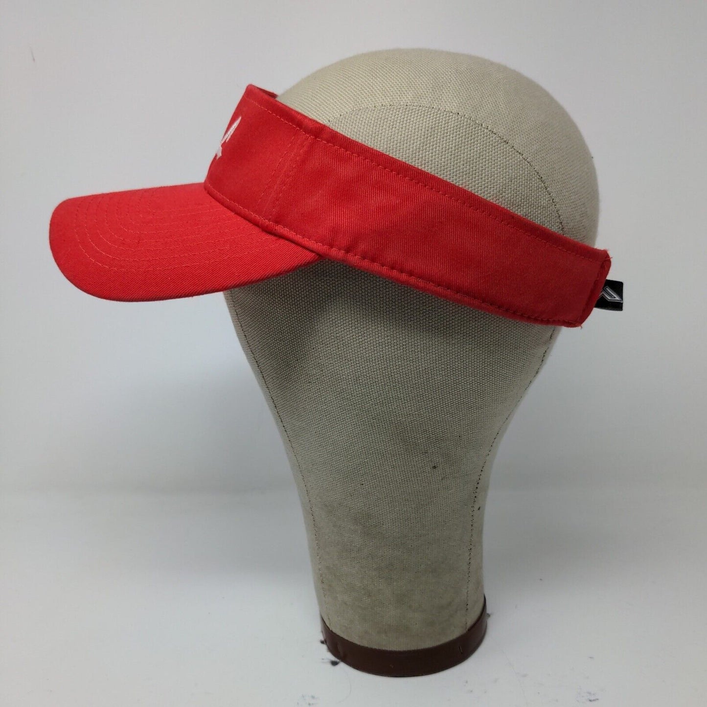 Pacific Headwear Boys Youth Strapback Sun Visor Hat Red Adjustable Embroidered