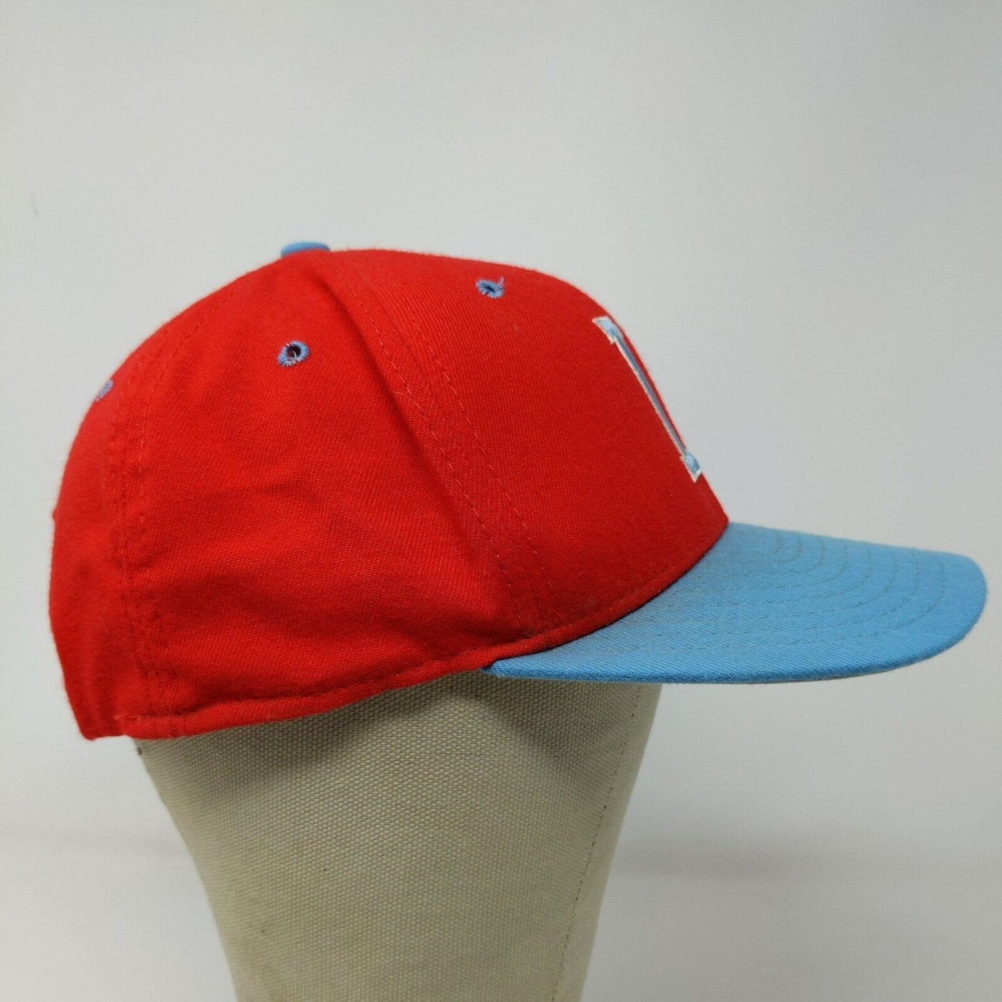 New Era Men's Snapback Hat Red Blue Size M/L Embroidered Logo Made USA