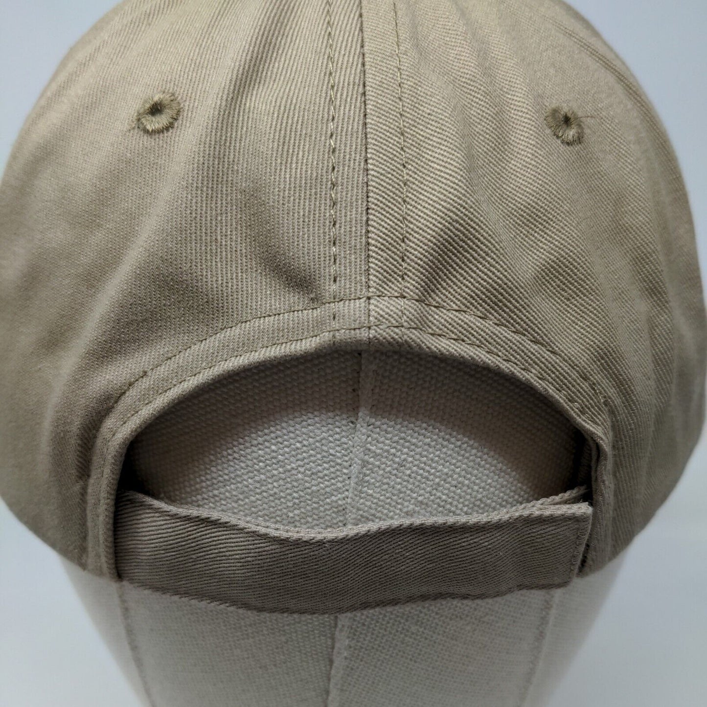 Lands' End Men's Strapback Hat Tan Size OS Embroidered Hopscotch Air Logo