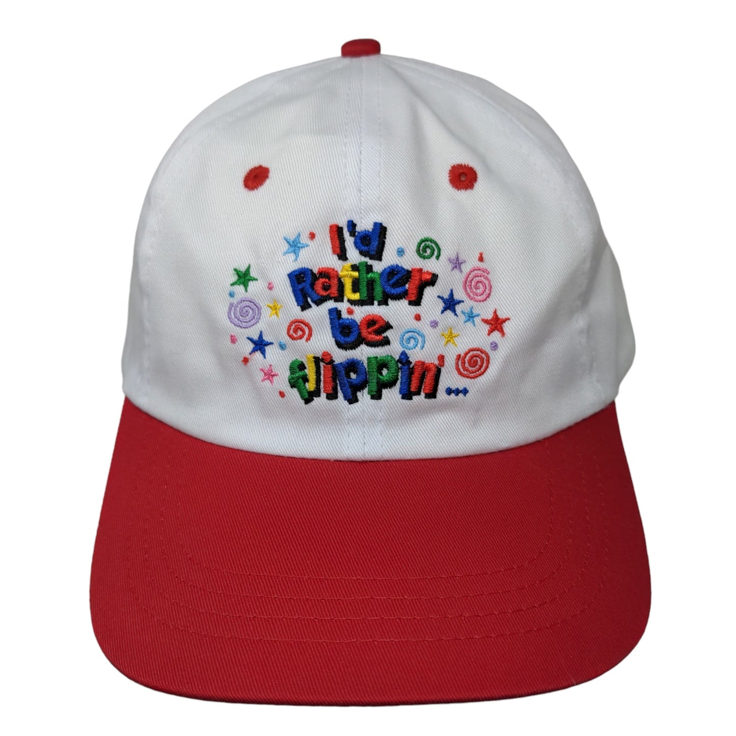 Unbranded Men's Snapback Hat White OSFA Embroidered Logo I'd Rather Be Flippin'