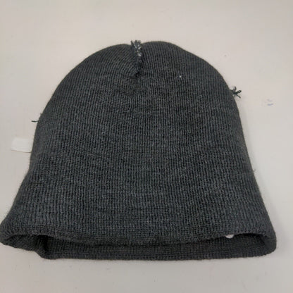 Orange Theory Men's Knit Beanie Hat Gray Fair Isle Striped Acrylic