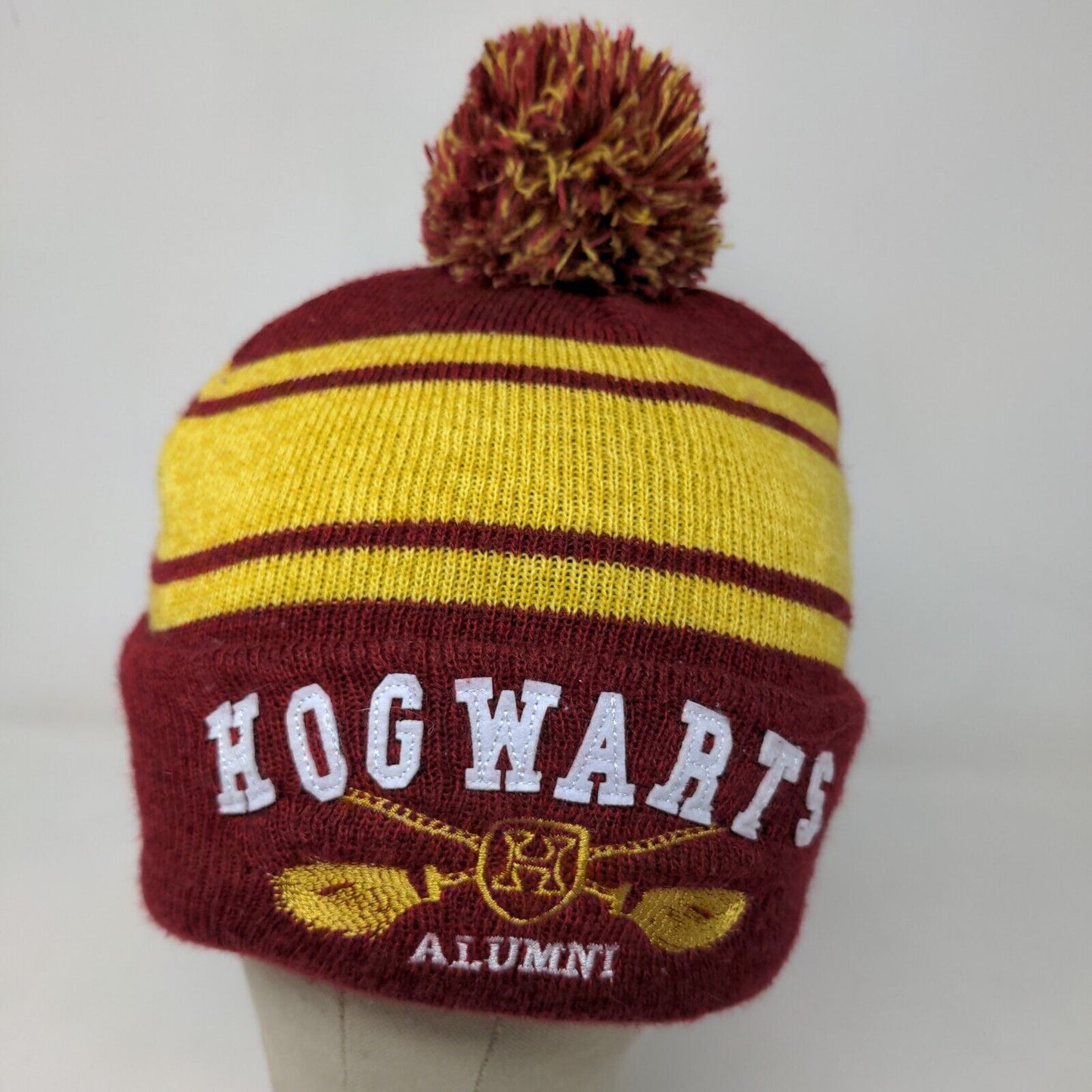 Harry Potter Boys Hogwarts Alumni Beanie Hat Red Yellow OSFM 14+ Fleece Lined
