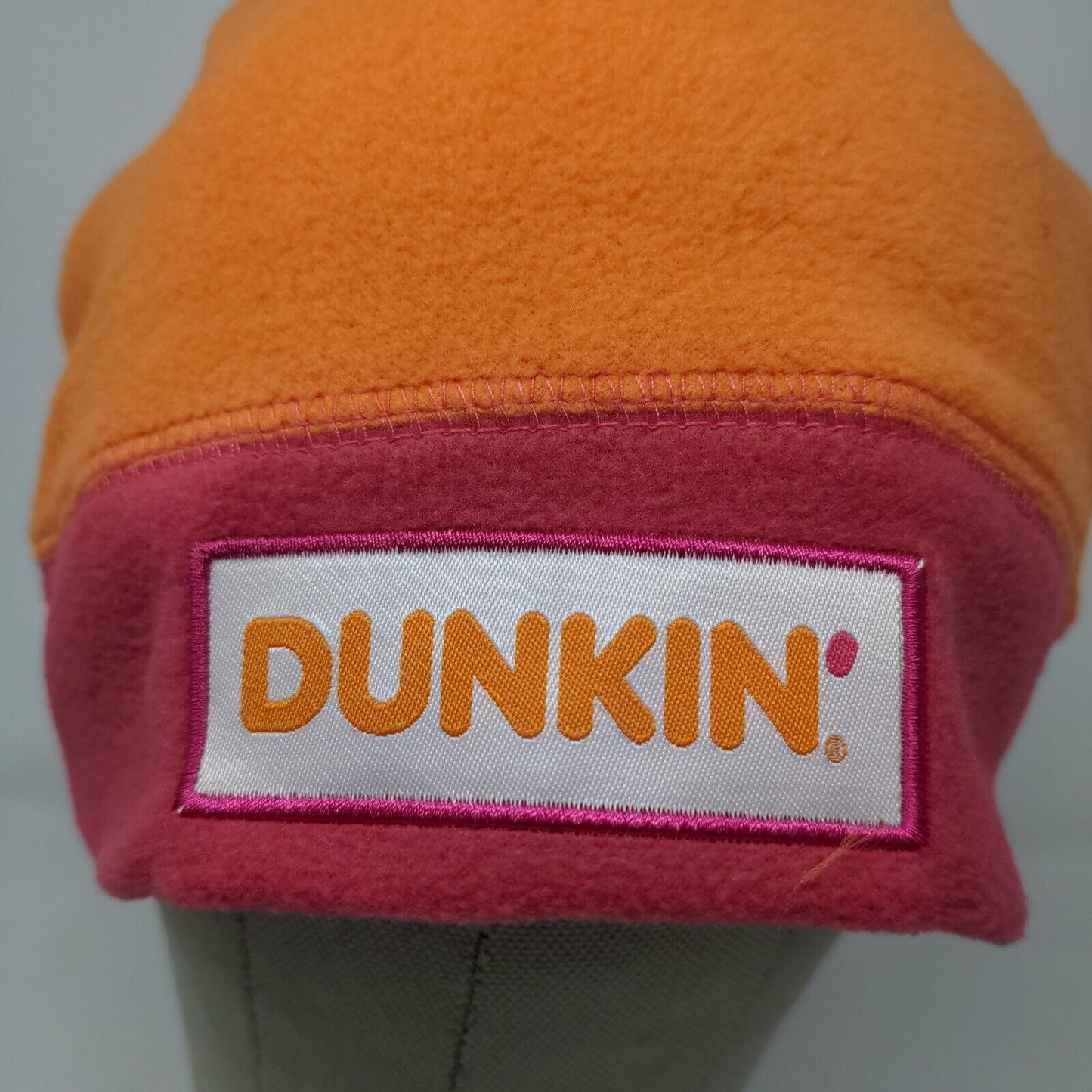 Dunkin' Donuts Men's Beanie Hat Orange Pink Embroidered Logo Thanksgiving Day