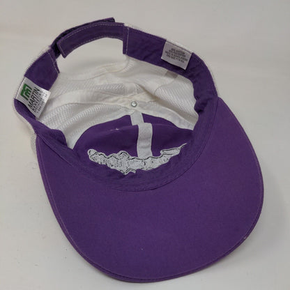 Hoosier Tire Men's Strapback Mesh Back Hat Purple White OSFA Embroidered Logo