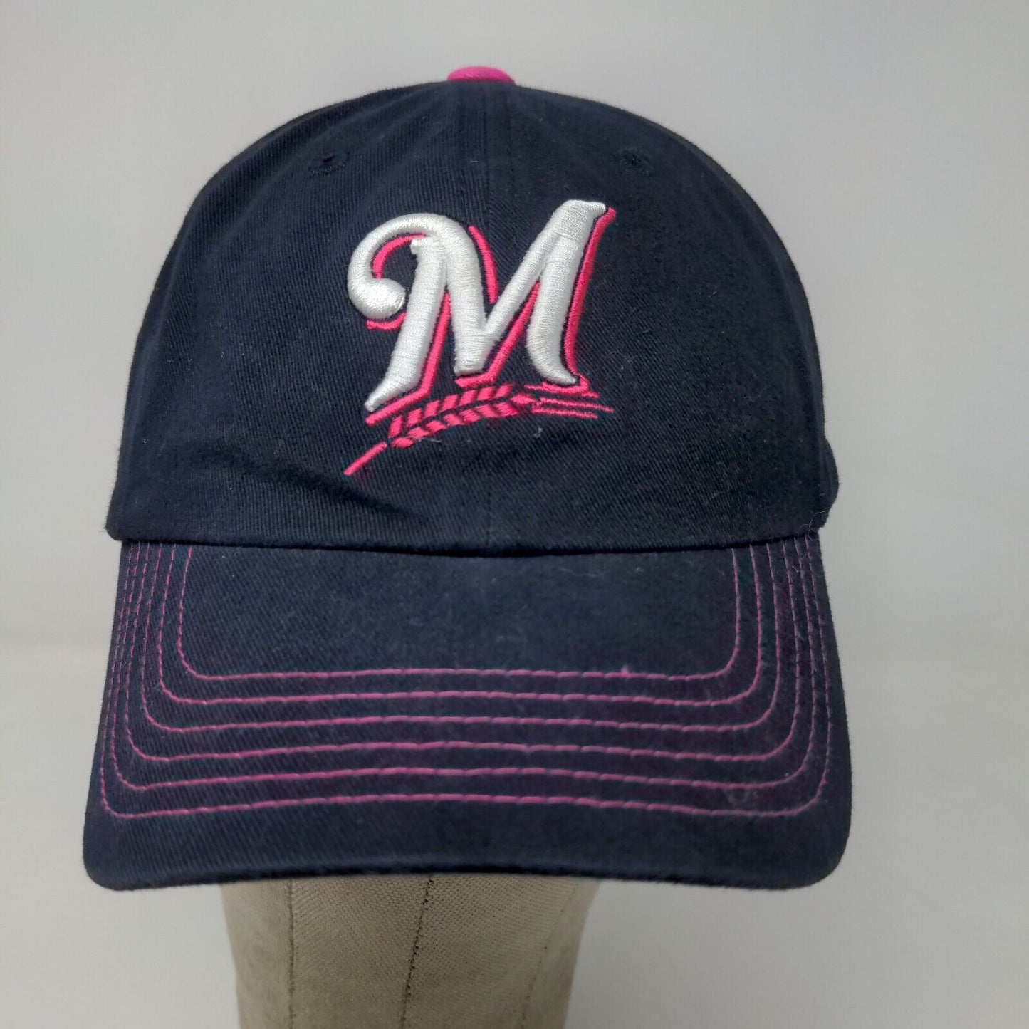 Fan Favorite Women's Milwaukee Brewer's Slideback Hat Blue Pink Embroidered