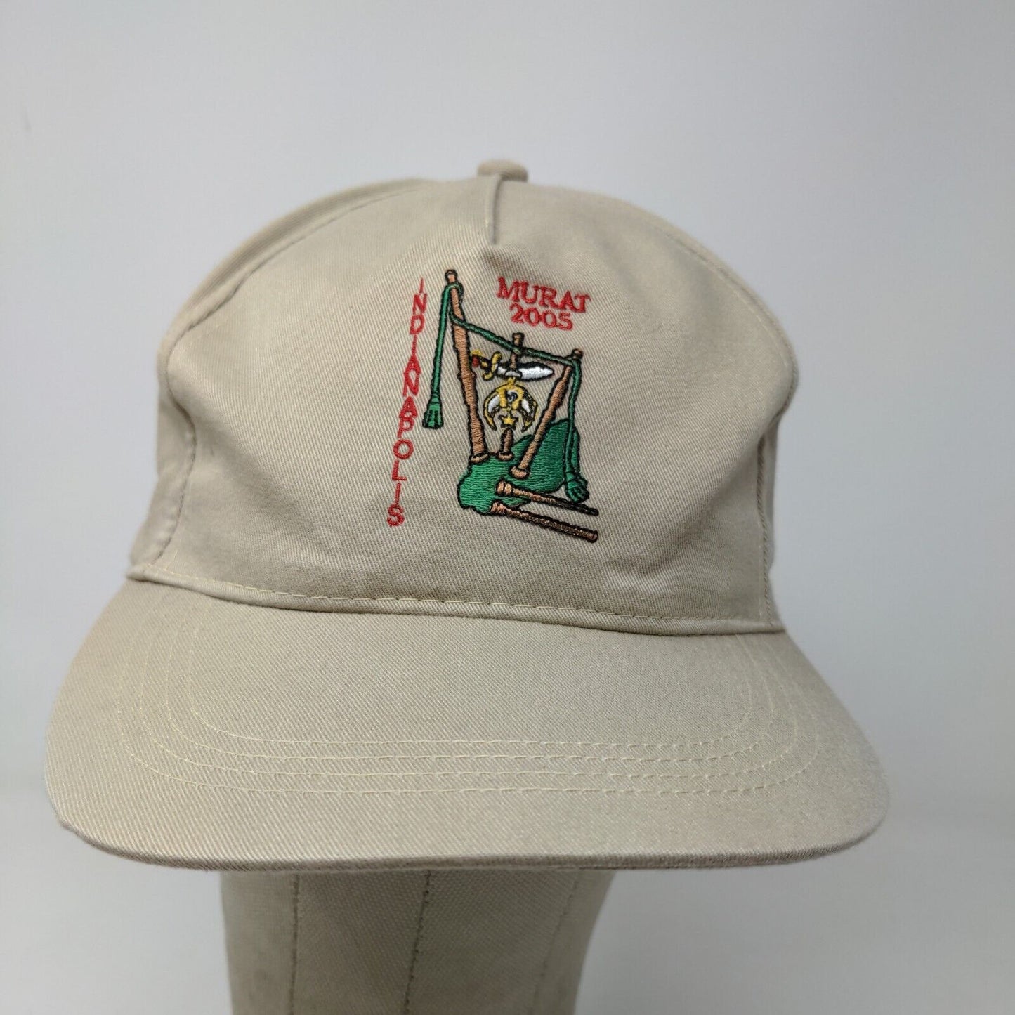 San Sun Men's 2005 Murat Indianapolis Shriners Slideback Hat Tan OSFA