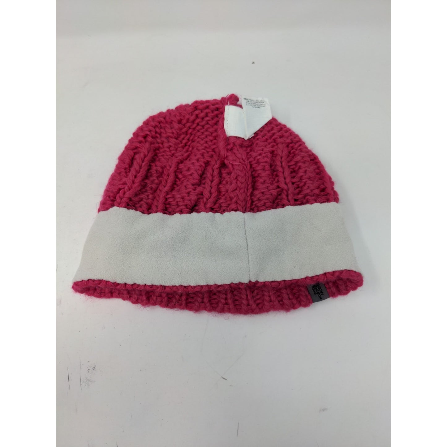 Girls The North Face Cable Knit Hat 70% Acrylic 20% Wool 10% Alpaca Pink Size M