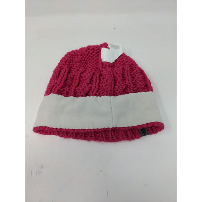 Girls The North Face Cable Knit Hat 70% Acrylic 20% Wool 10% Alpaca Pink Size M