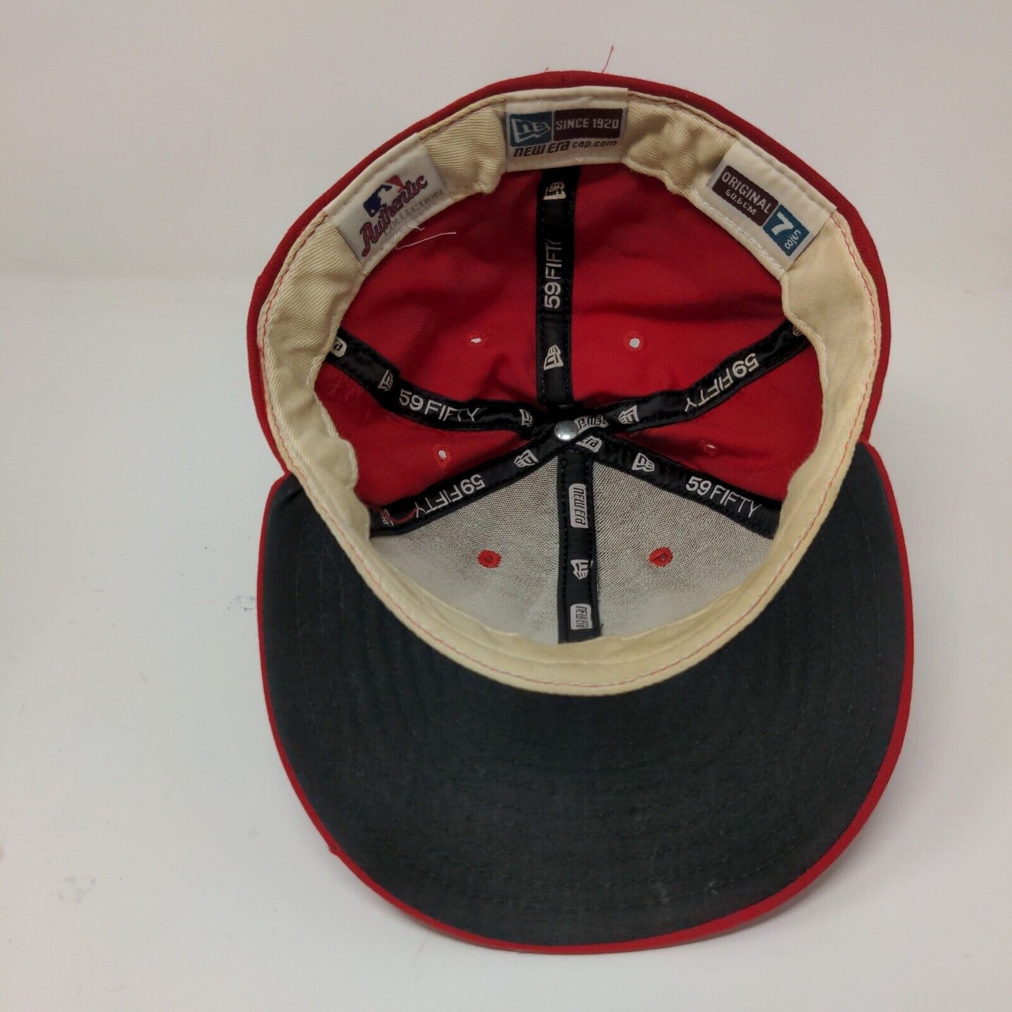 MLB New Era 59Fifty Hat Los Angeles Angels Red Baseball Hat SZ 7 5/8 USA MADE